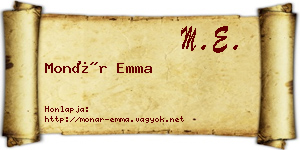 Monár Emma névjegykártya